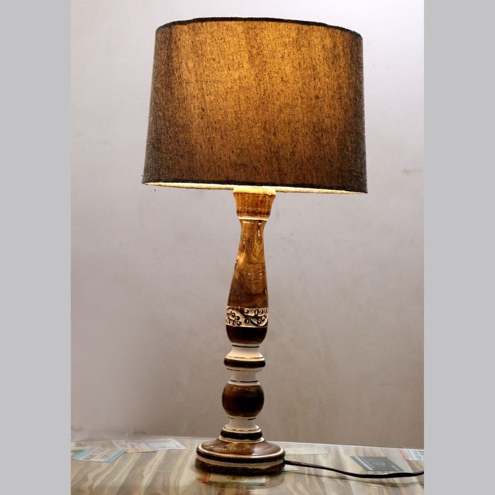 Homesake Mabel Rustic Wood Grey Table Lamp