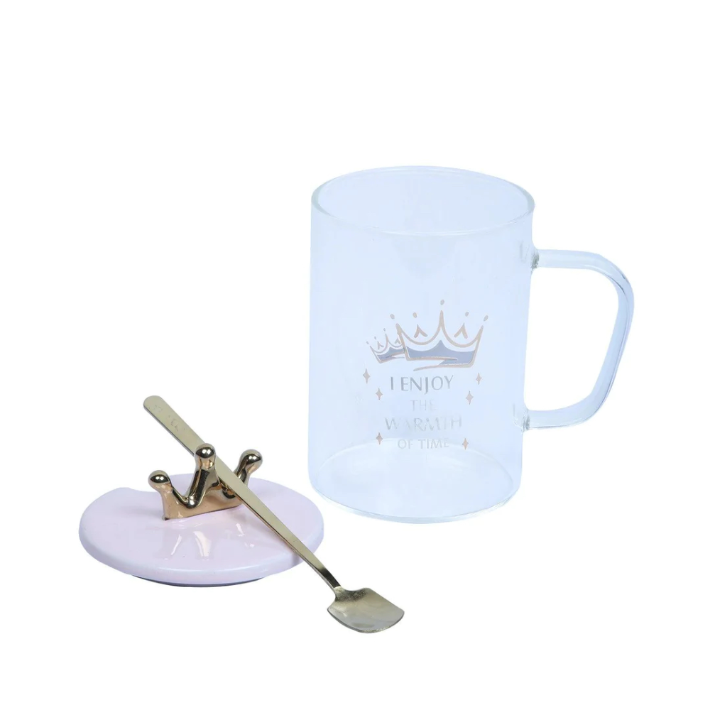 
                  
                    Crown Glass Coffee & Tea Mug with Lid & Spoon (450ml)
                  
                