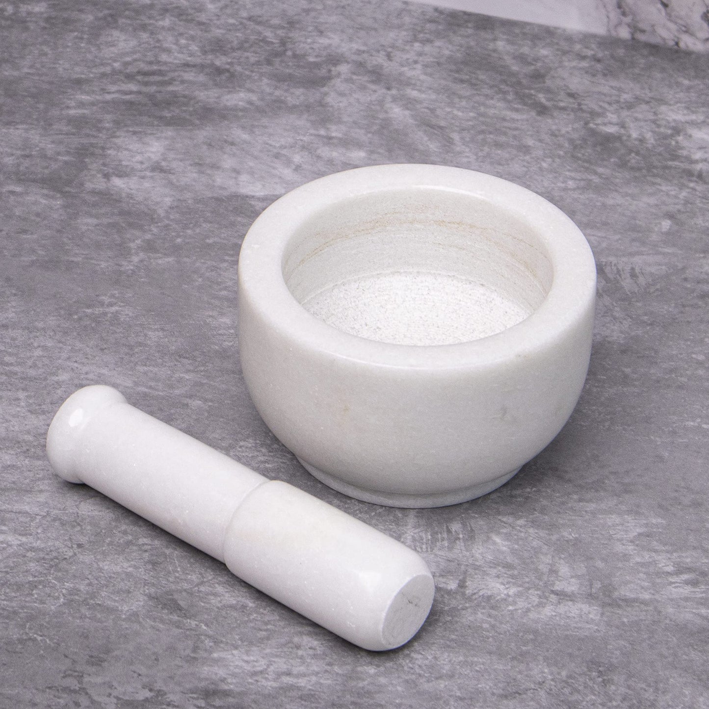 
                  
                    White Marble Mortar and Pestle
                  
                