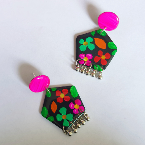 
                  
                    Multicolored Floral Resin Earrings
                  
                