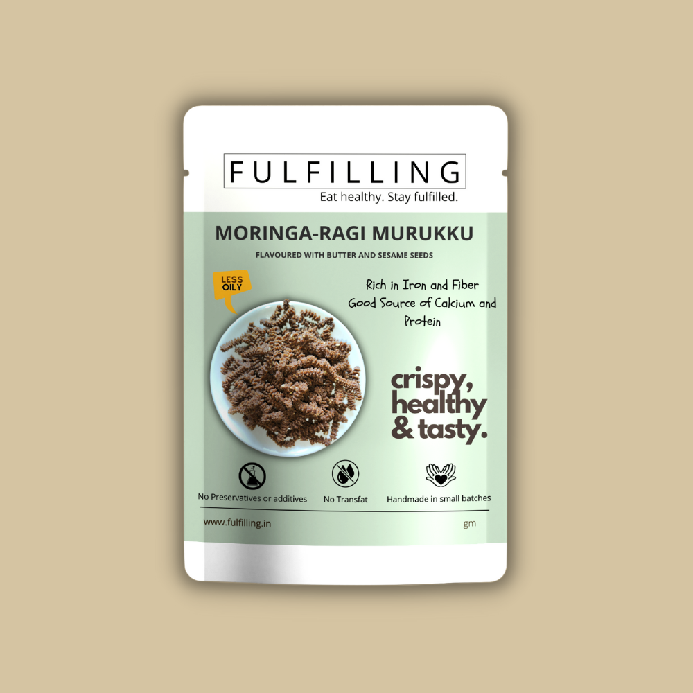 Fulfilling Moringa Ragi (Finger Millet) Murukku (125g)