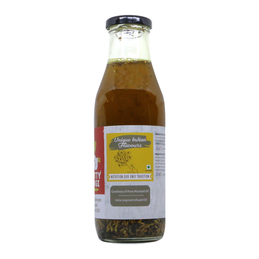 
                  
                    Nutty Yogi Panchphoran Infused Mustard Oil (500ml)
                  
                