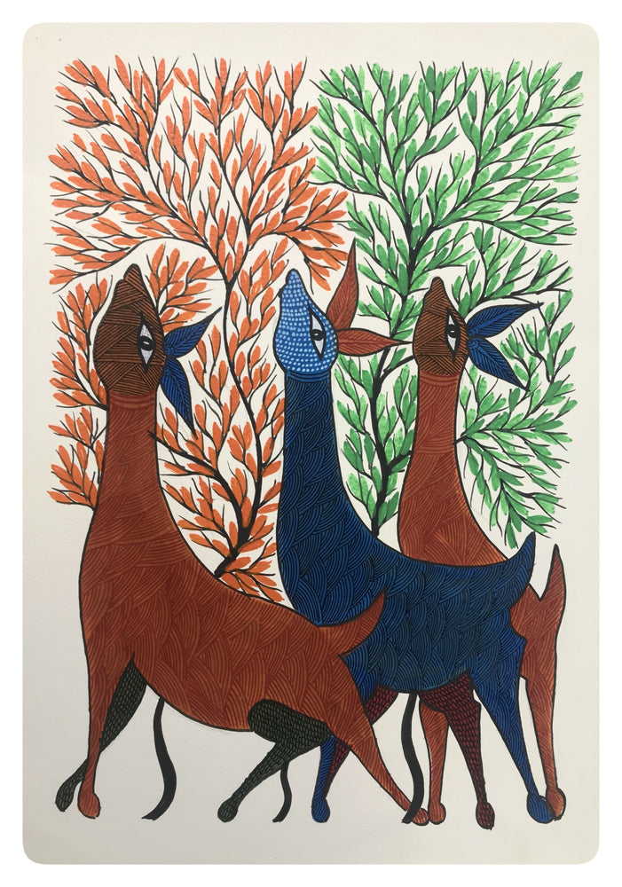 
                  
                    Traditional Gond Art Beautiful Deers Painting
                  
                