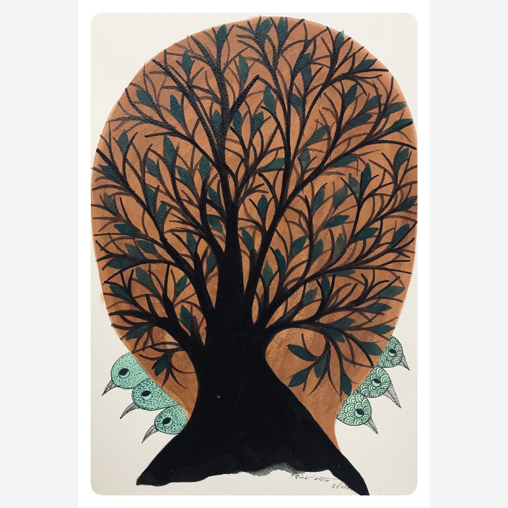 
                  
                    Traditional Gond Art Black Tree Painting
                  
                