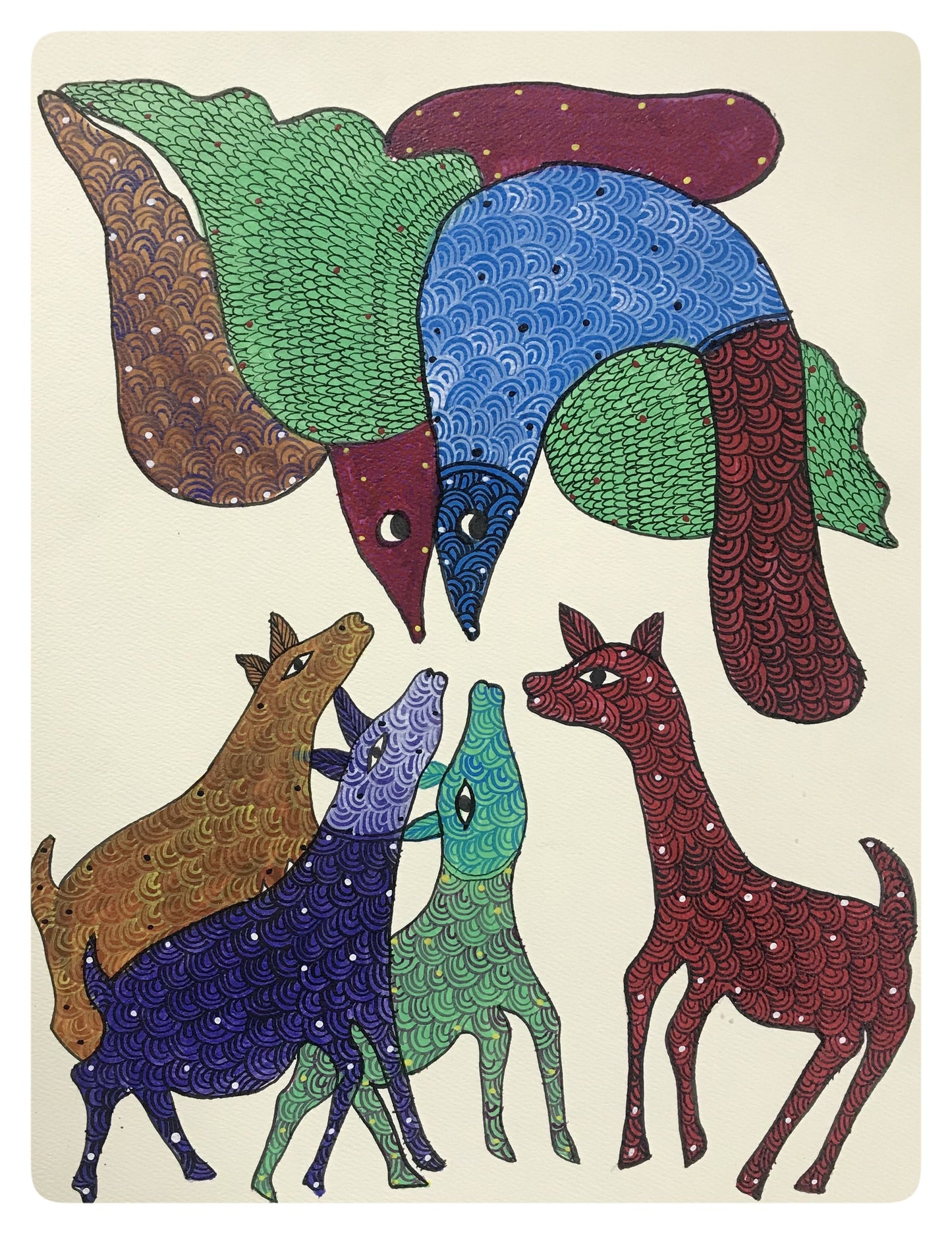 
                  
                    Traditional Gond Art Animals Painting
                  
                