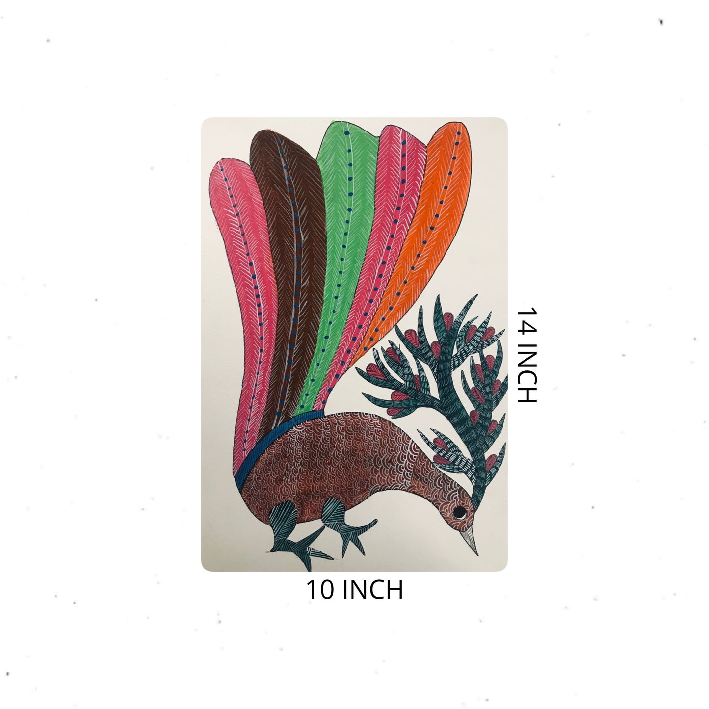 
                  
                    Traditional Gond Art Multicolour Peacock Painting
                  
                