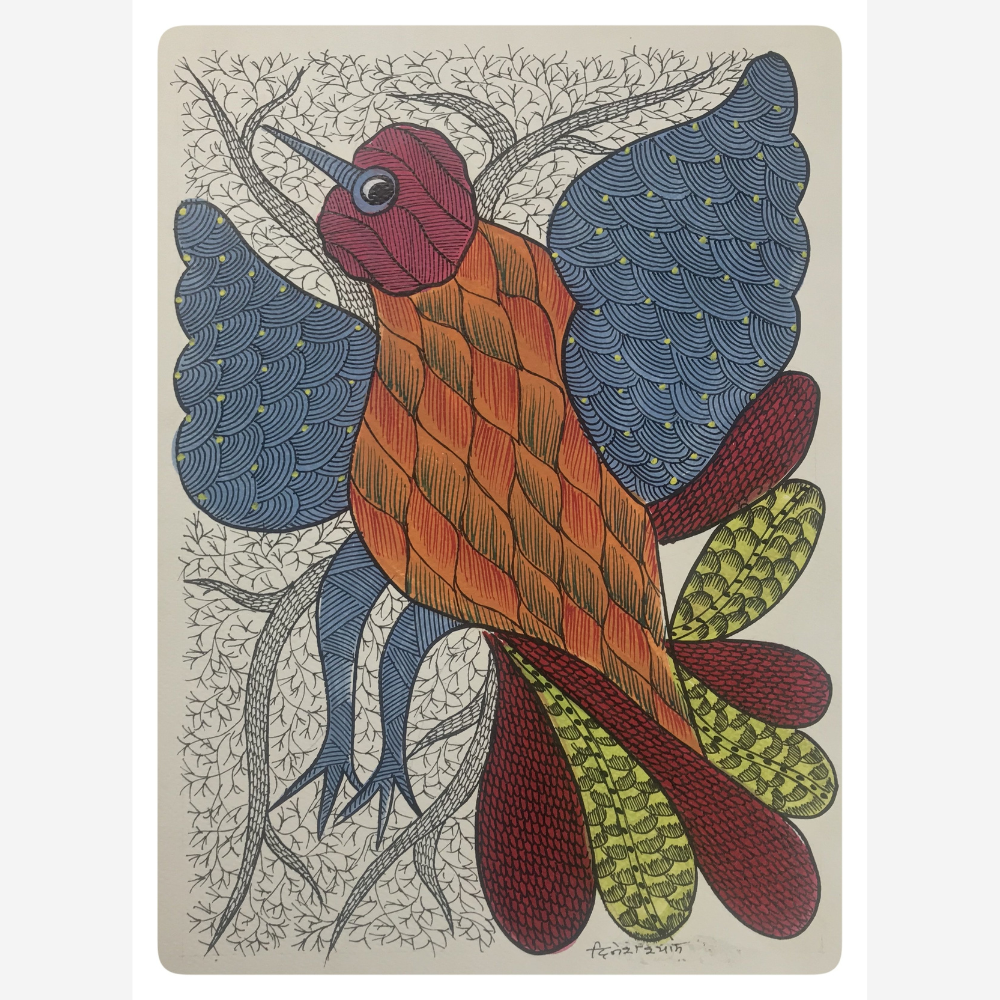 
                  
                    Traditional Gond Art Colorful Bird Painting
                  
                