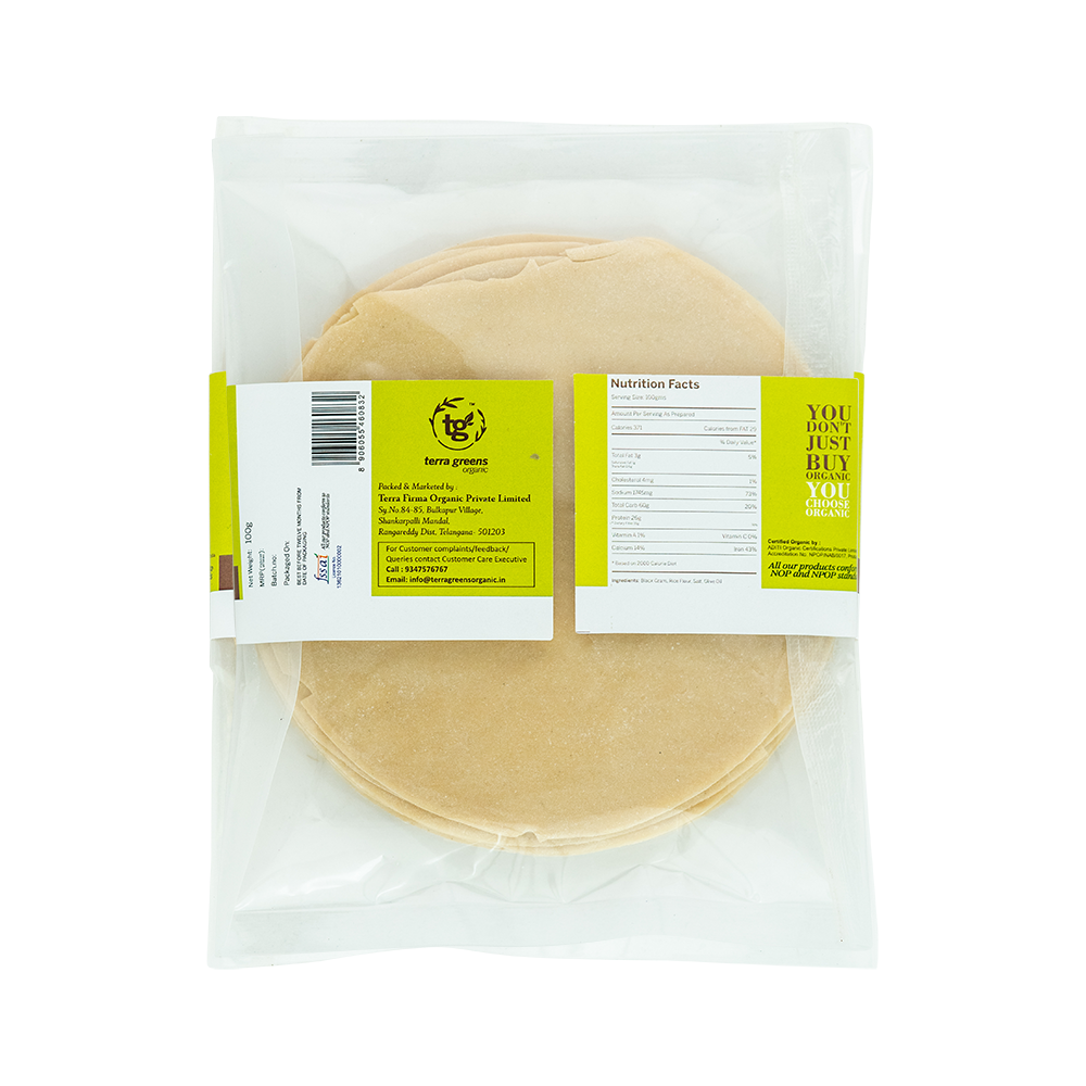 
                  
                    Terra Greens Organic Plain Papad (100g)
                  
                