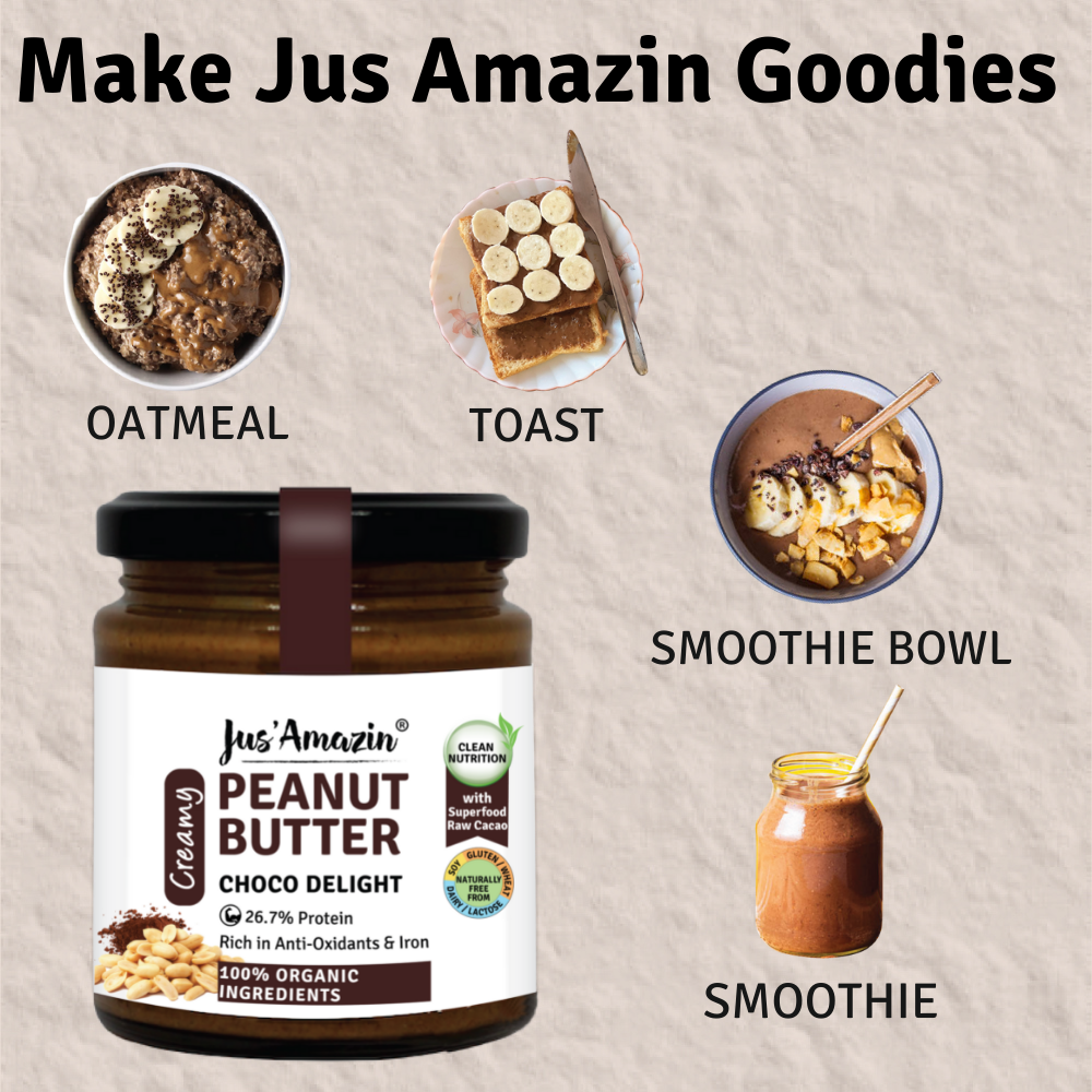 
                  
                    Jus Amazin Creamy Organic Peanut Butter – Choco Delight (200g)
                  
                