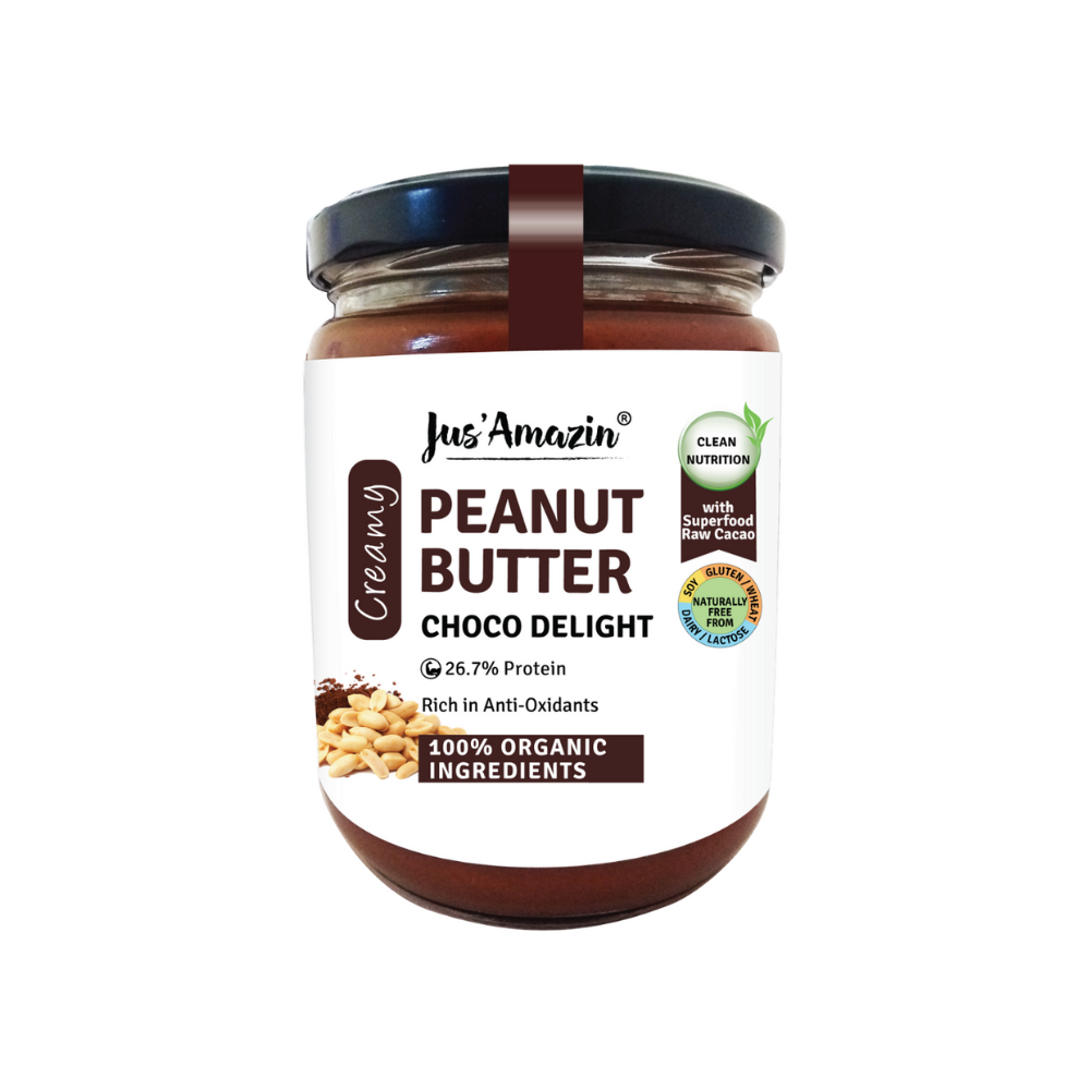 
                  
                    Jus Amazin Creamy Organic Peanut Butter – Choco Delight (500g)
                  
                