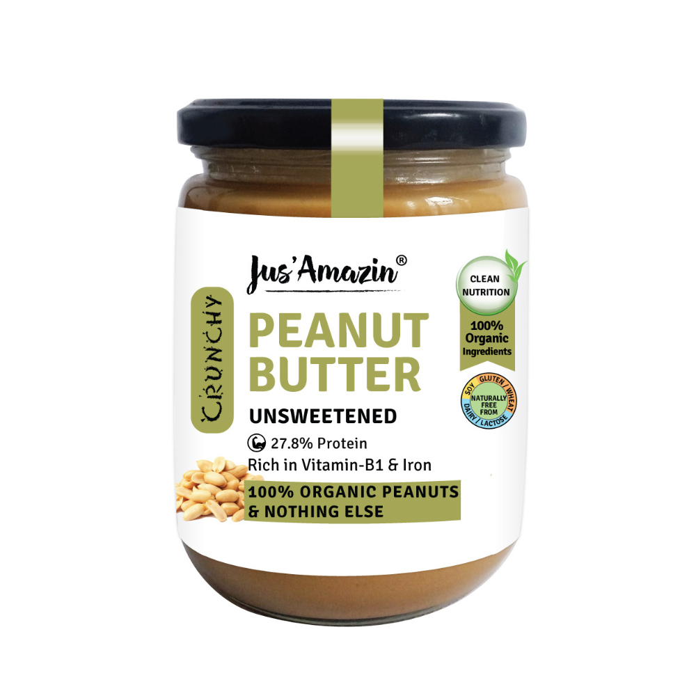 
                  
                    Jus Amazin Crunchy Organic Peanut Butter - Unsweetened (500g)
                  
                