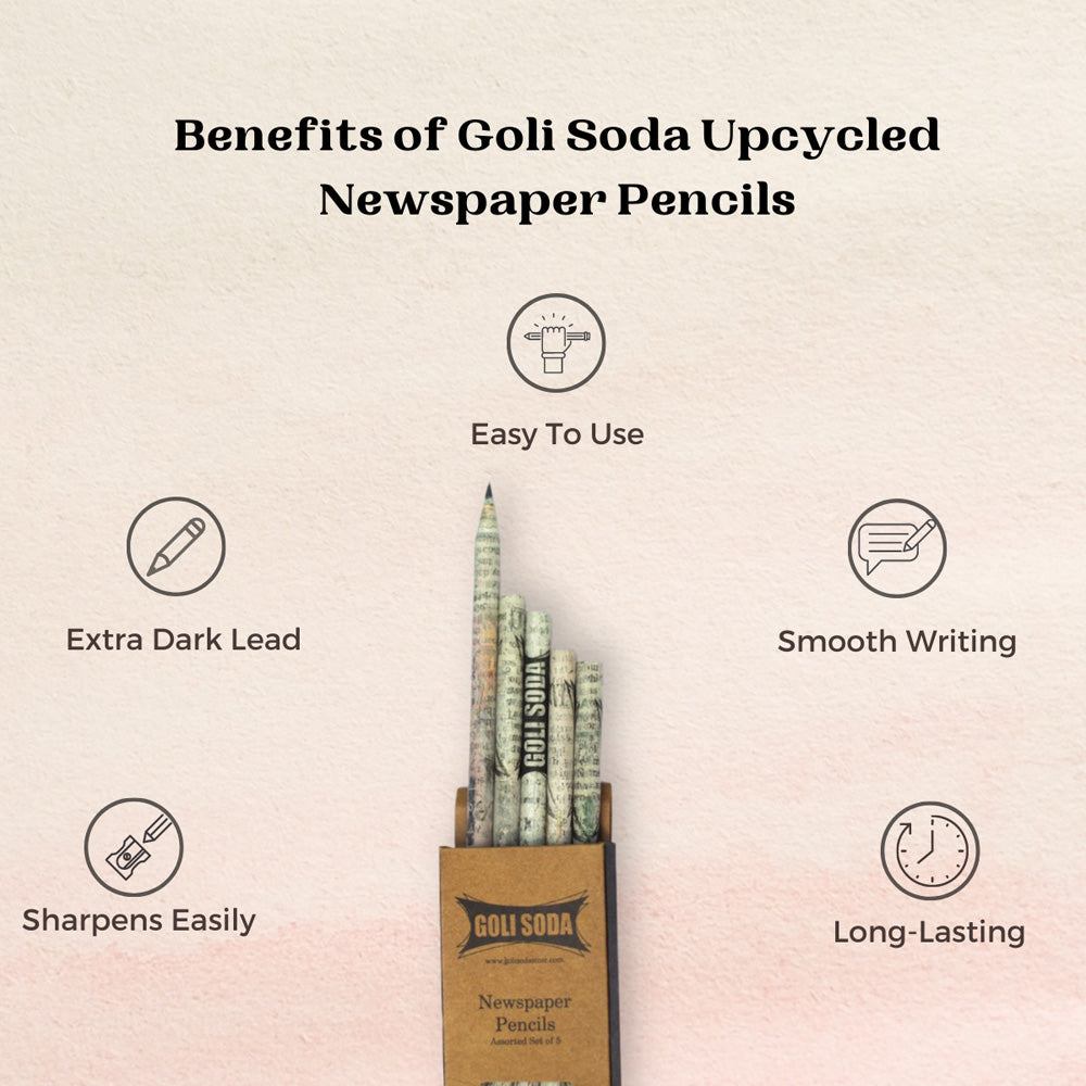 
                  
                    Goli Soda Upcycled Plain Newspaper Pencils (Pack of 10)
                  
                
