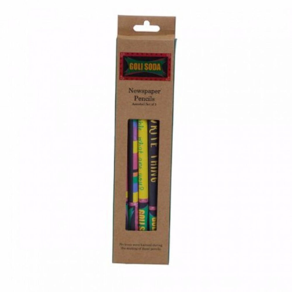 Goli Soda Upcycled Multicolor Newspaper Pencils (Pack of 5)