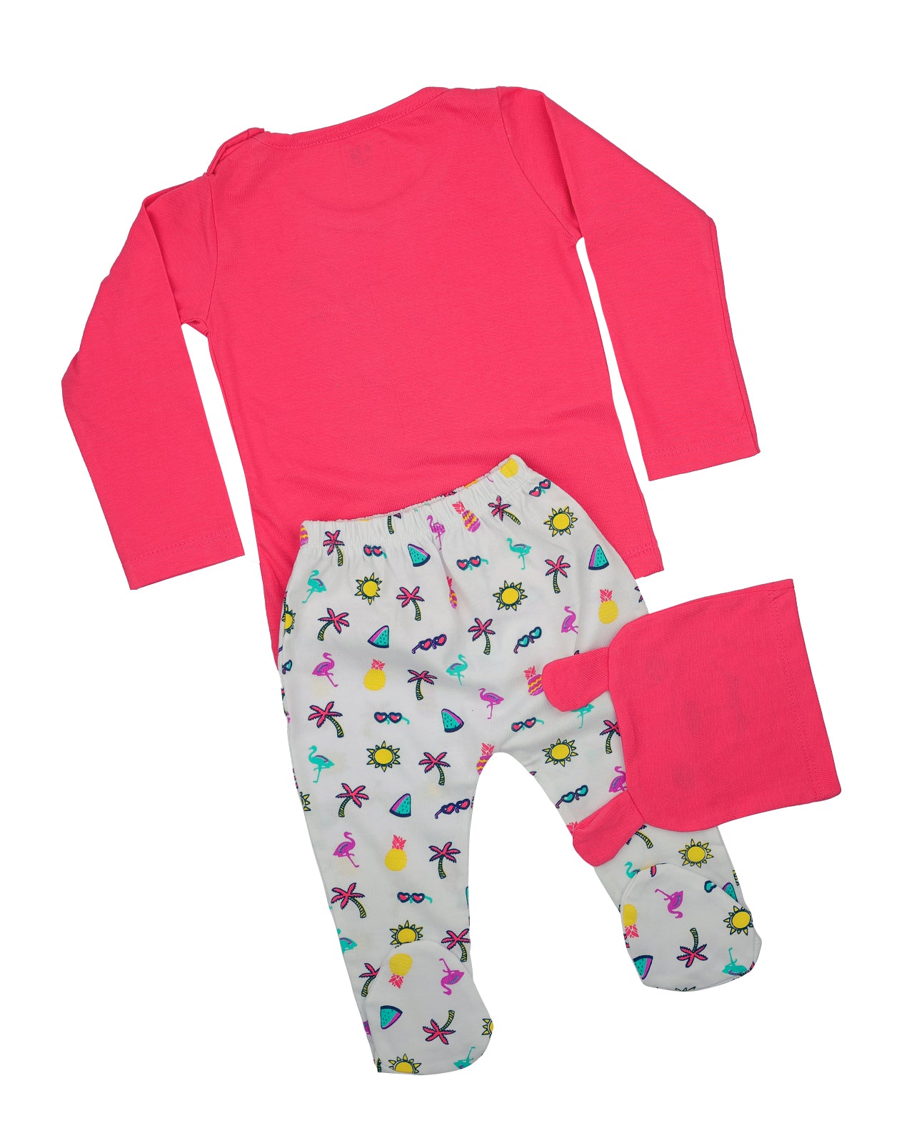 
                  
                    Cotton Pink T-Shirt and Pyjama Set with Matching Cap
                  
                