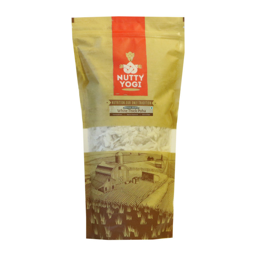 Nutty Yogi Organic White Thick Poha (1kg)