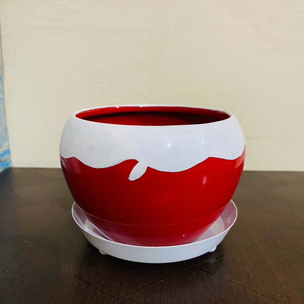 
                  
                    Designer Red Apple Shape Metal Pot
                  
                