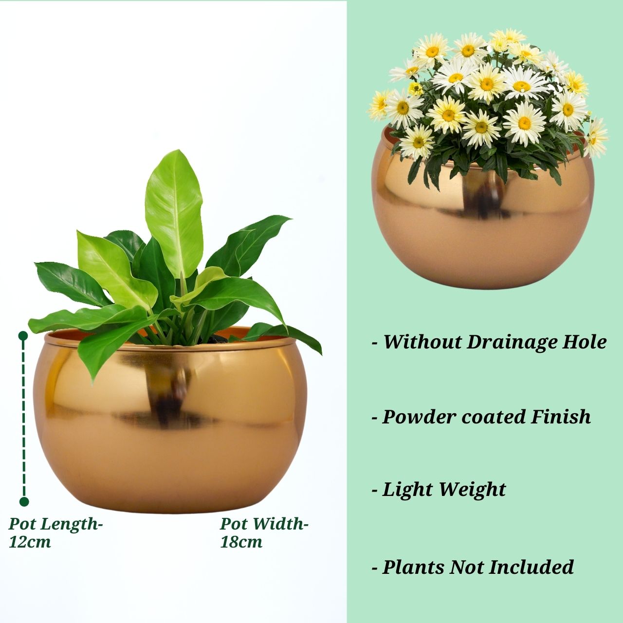 
                  
                    ecofynd Golden Metal Planter Pot with Gold Stand
                  
                