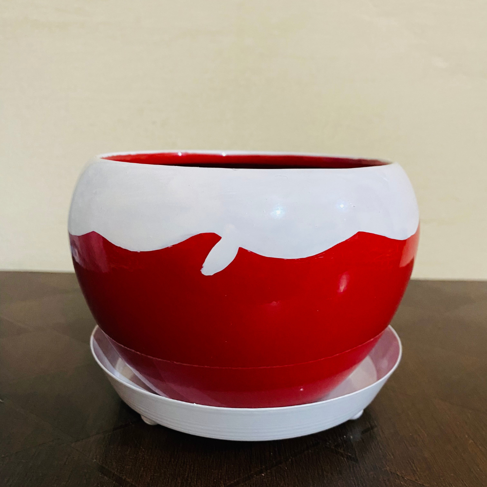 
                  
                    Designer Red Apple Shape Metal Pot
                  
                