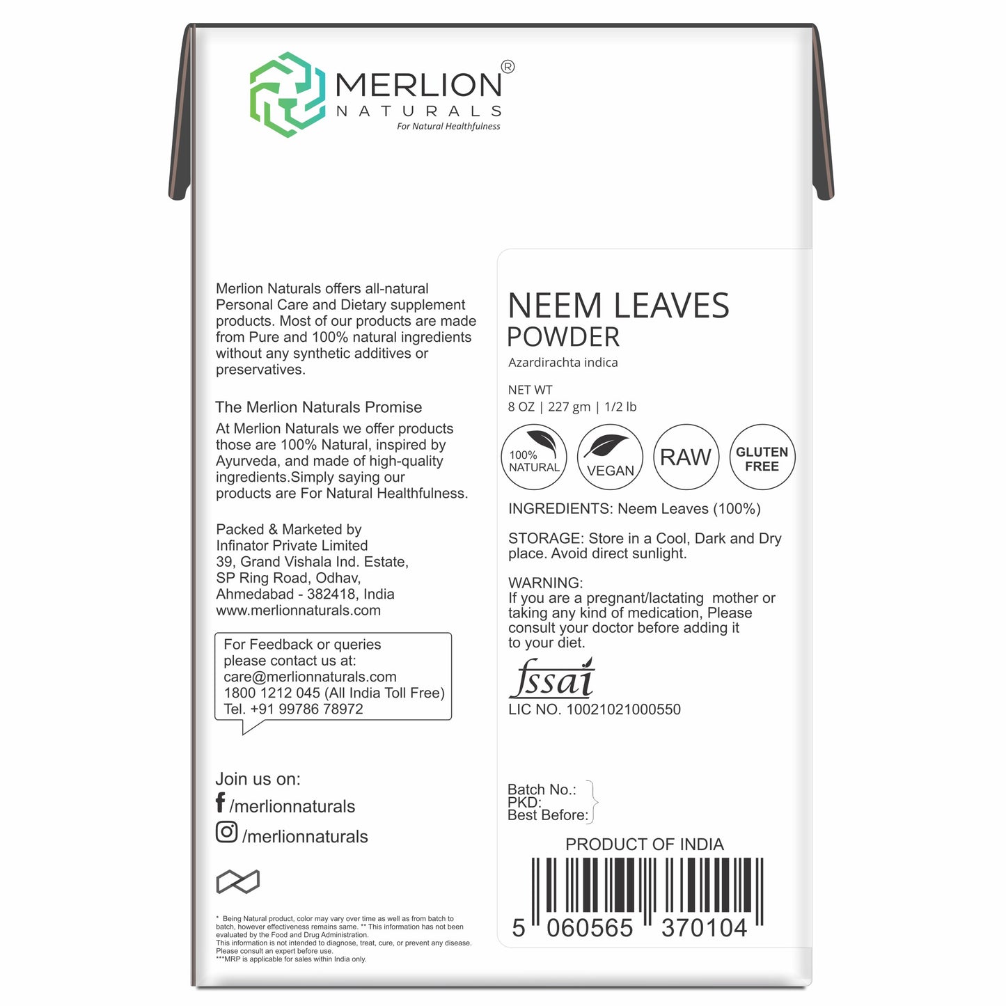 
                  
                    Neem Leaves Powder (227g)
                  
                