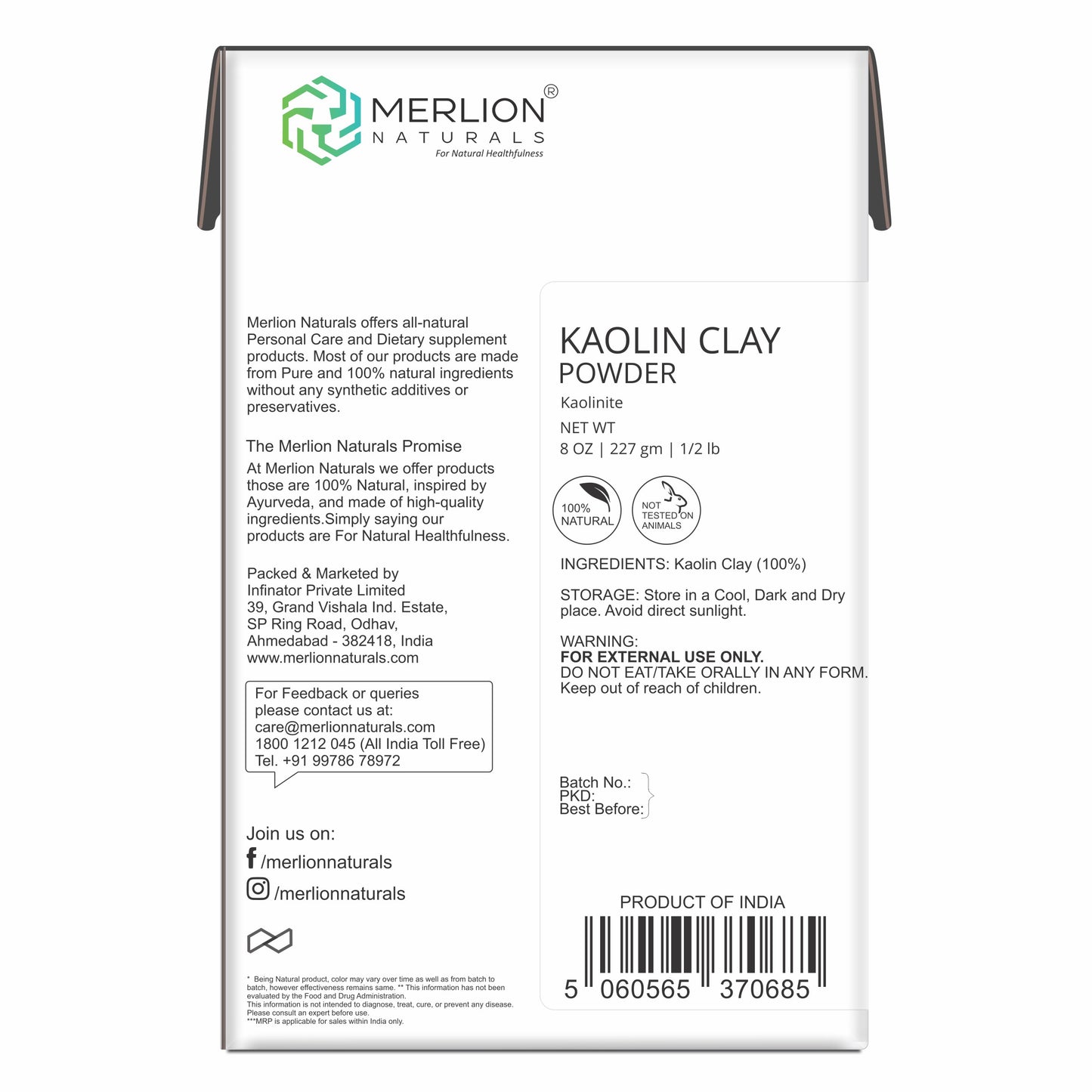 
                  
                    Kaolin Clay Powder (227g)
                  
                