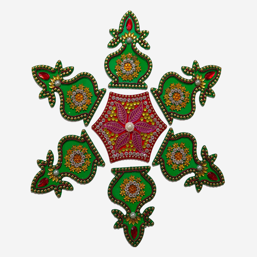 
                  
                    Kalash Pattern Rangoli
                  
                