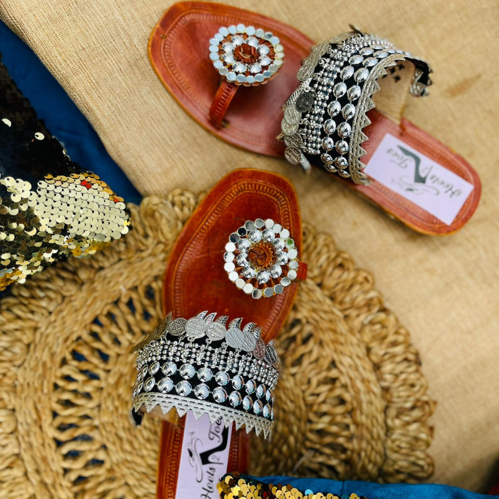 
                  
                    Boho Black Beauty One Toe Kolhapuri Sandals
                  
                