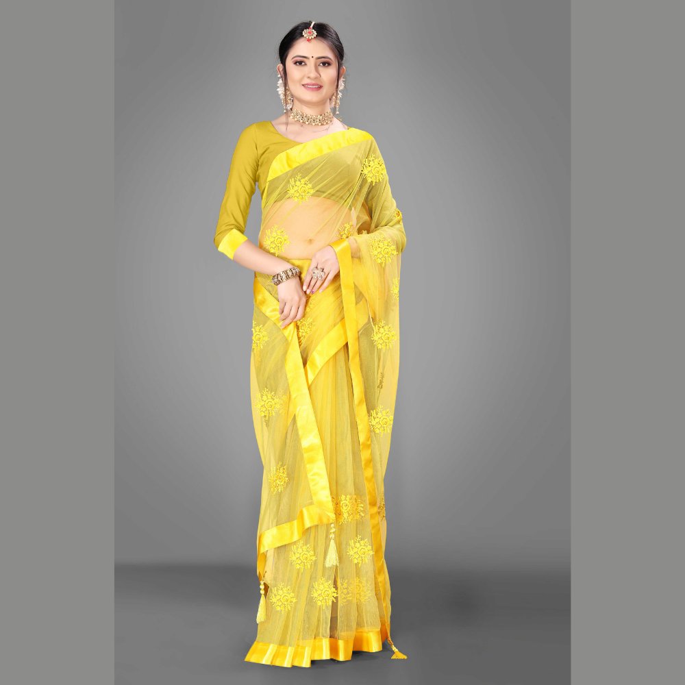 
                  
                    Embroidered Party Net Saree
                  
                