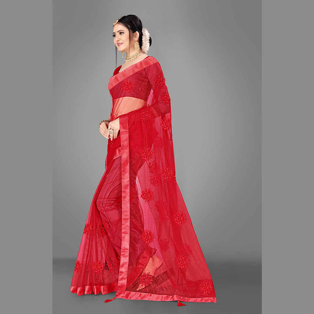 
                  
                    Embroidered Party Net Saree
                  
                