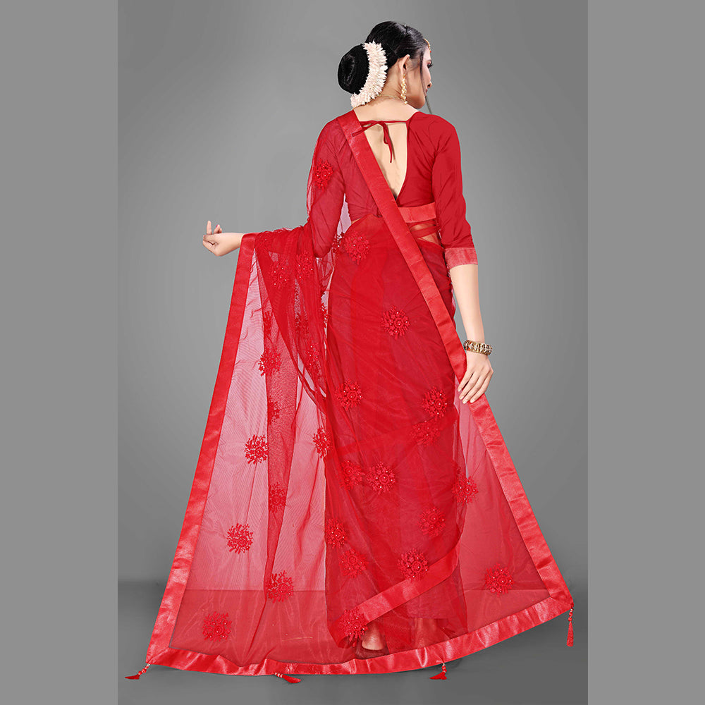 
                  
                    Embroidered Party Net Saree
                  
                