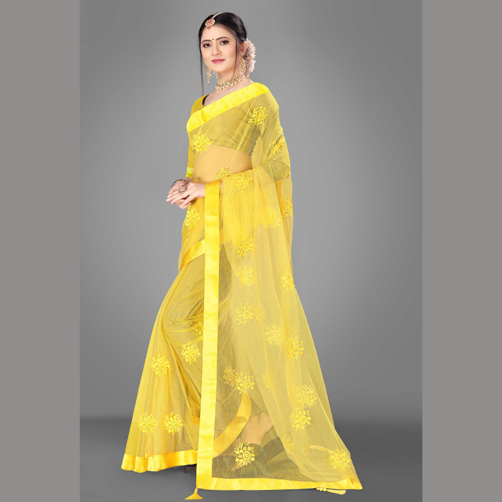 
                  
                    Embroidered Party Net Saree
                  
                