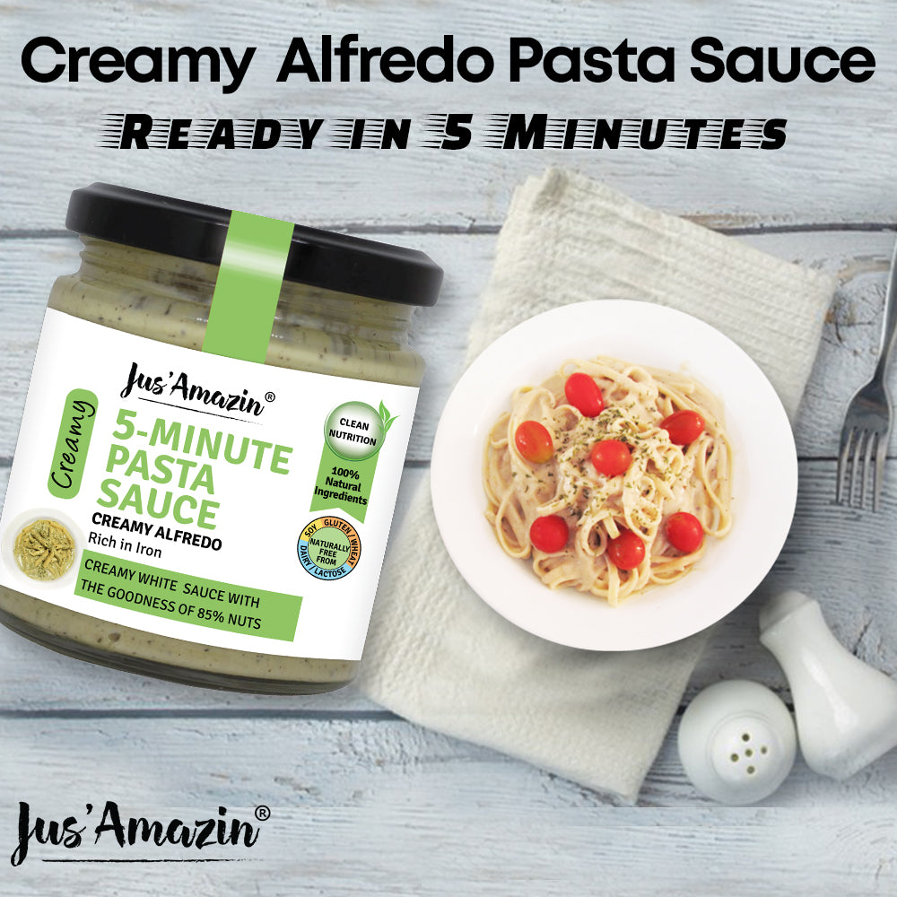 
                  
                    Jus Amazin 5-Minute Pasta Sauce - Creamy Alfredo (200g)
                  
                