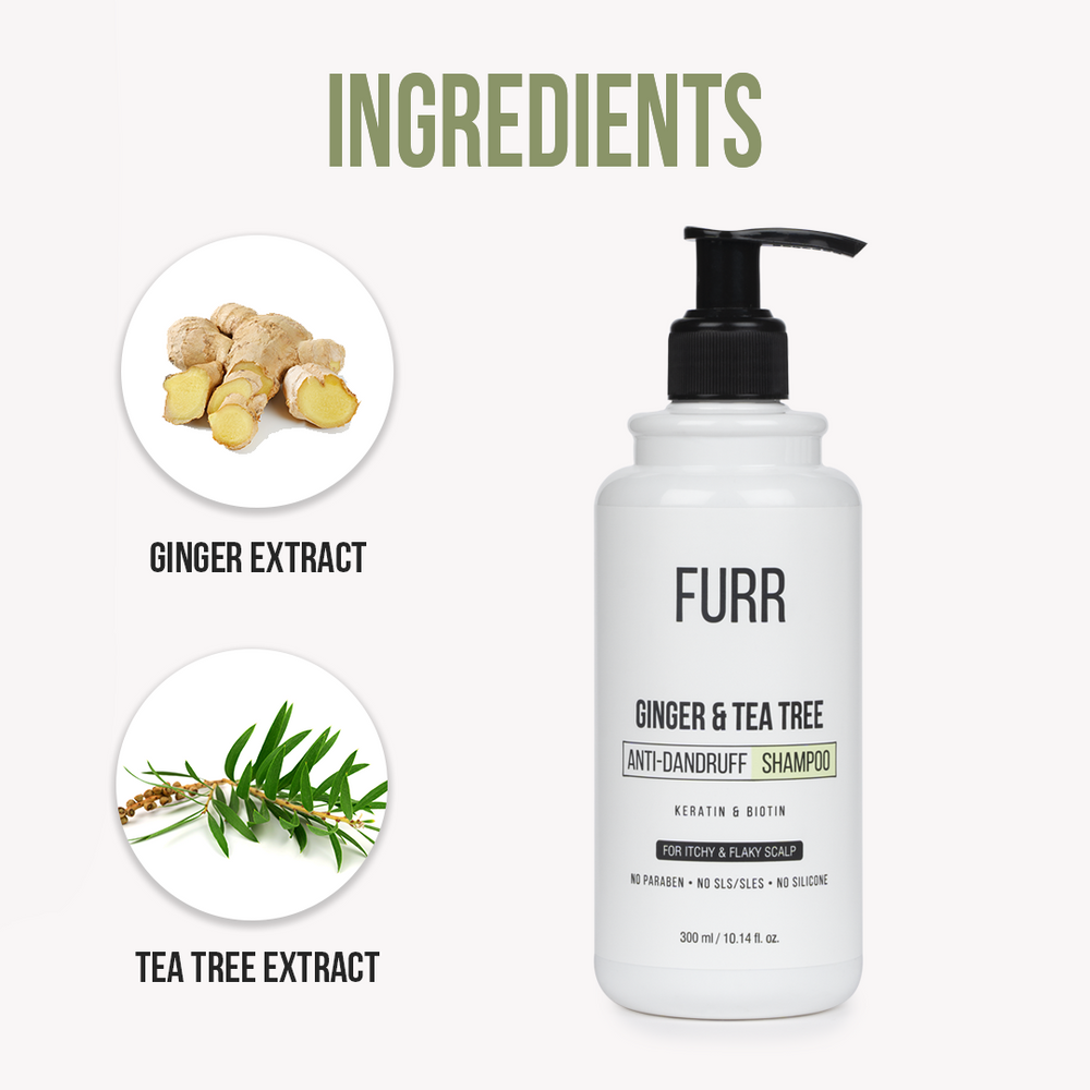 
                  
                    FURR Ginger and Tea Tree Anti Dandruff Shampoo (300ml)
                  
                
