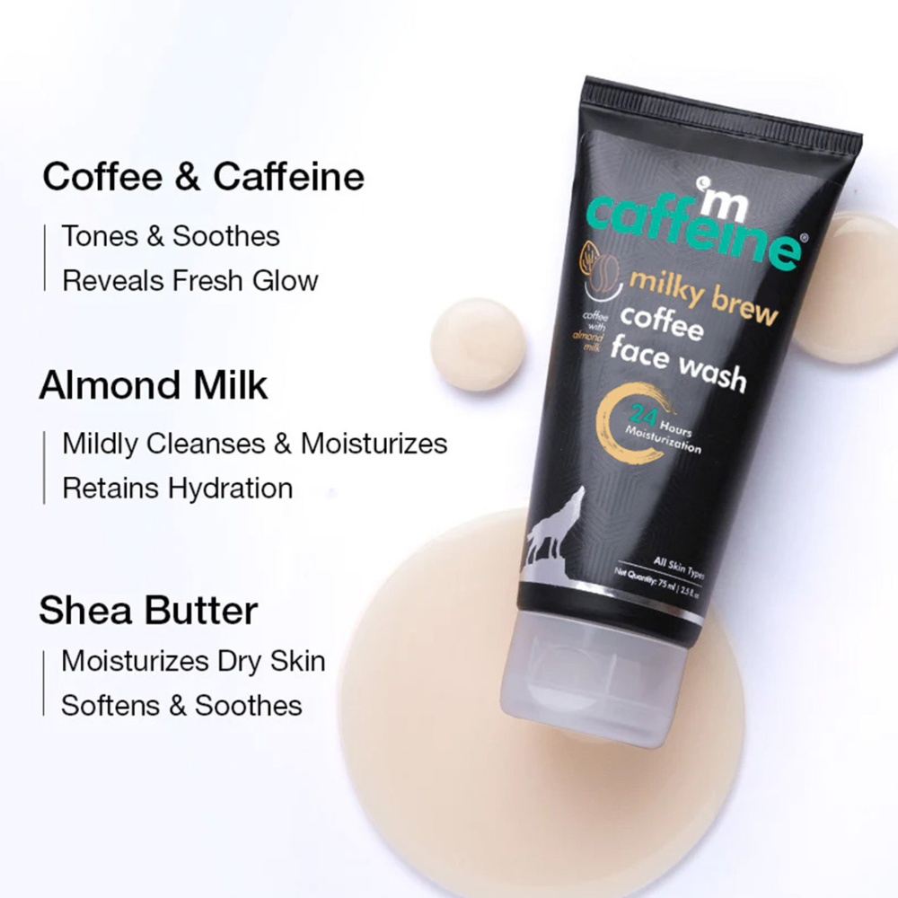 
                  
                    MCaffeine Coffee & Milk Face Wash for 24Hr Moisturization - Soap  Free Cleanser with Shea  Butter & Almond Milk (75ml)
                  
                