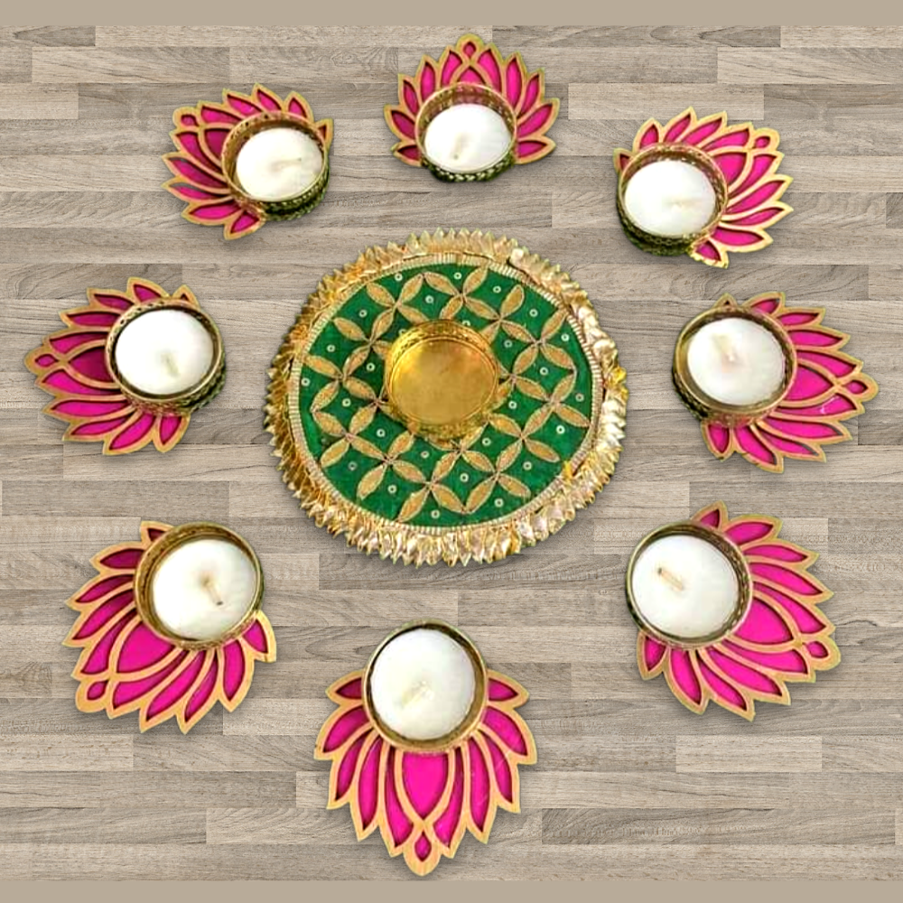 
                  
                    Lotus Rangoli Candle Holders
                  
                