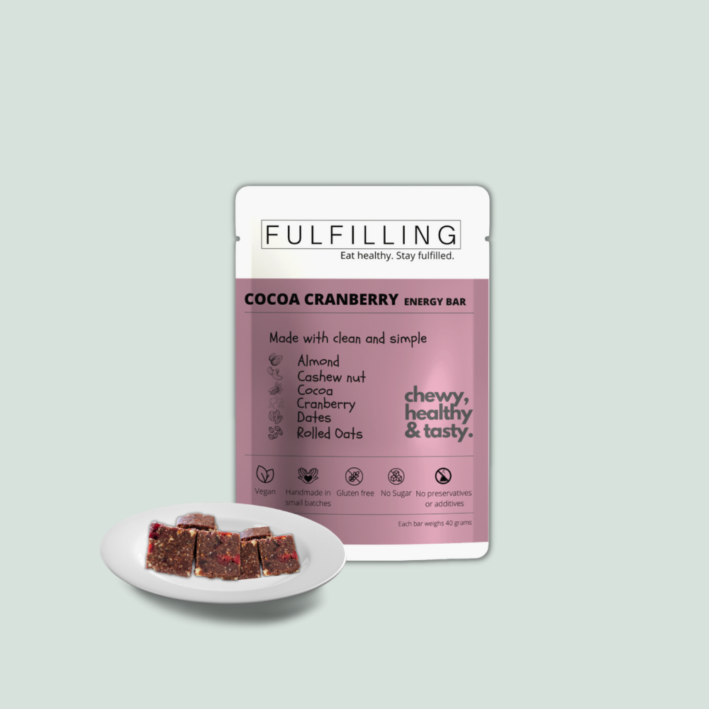 Fulfilling Cocoa Cranberry Energy Bar (200g) - Pack of 5