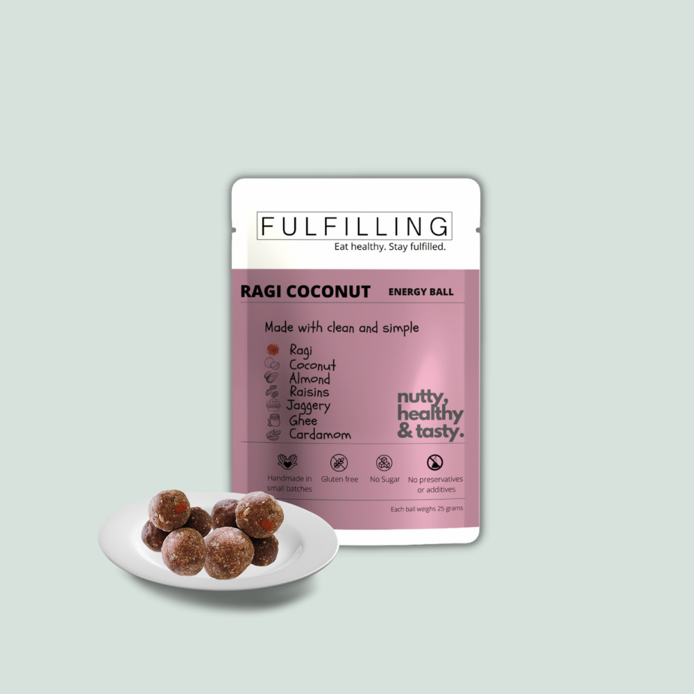 Fulfilling Ragi Coconut Energy Ball (200g) - Pack of 8