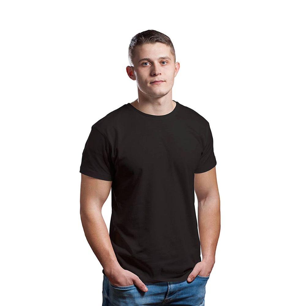 
                  
                    Black Cotton T-shirt for Men
                  
                
