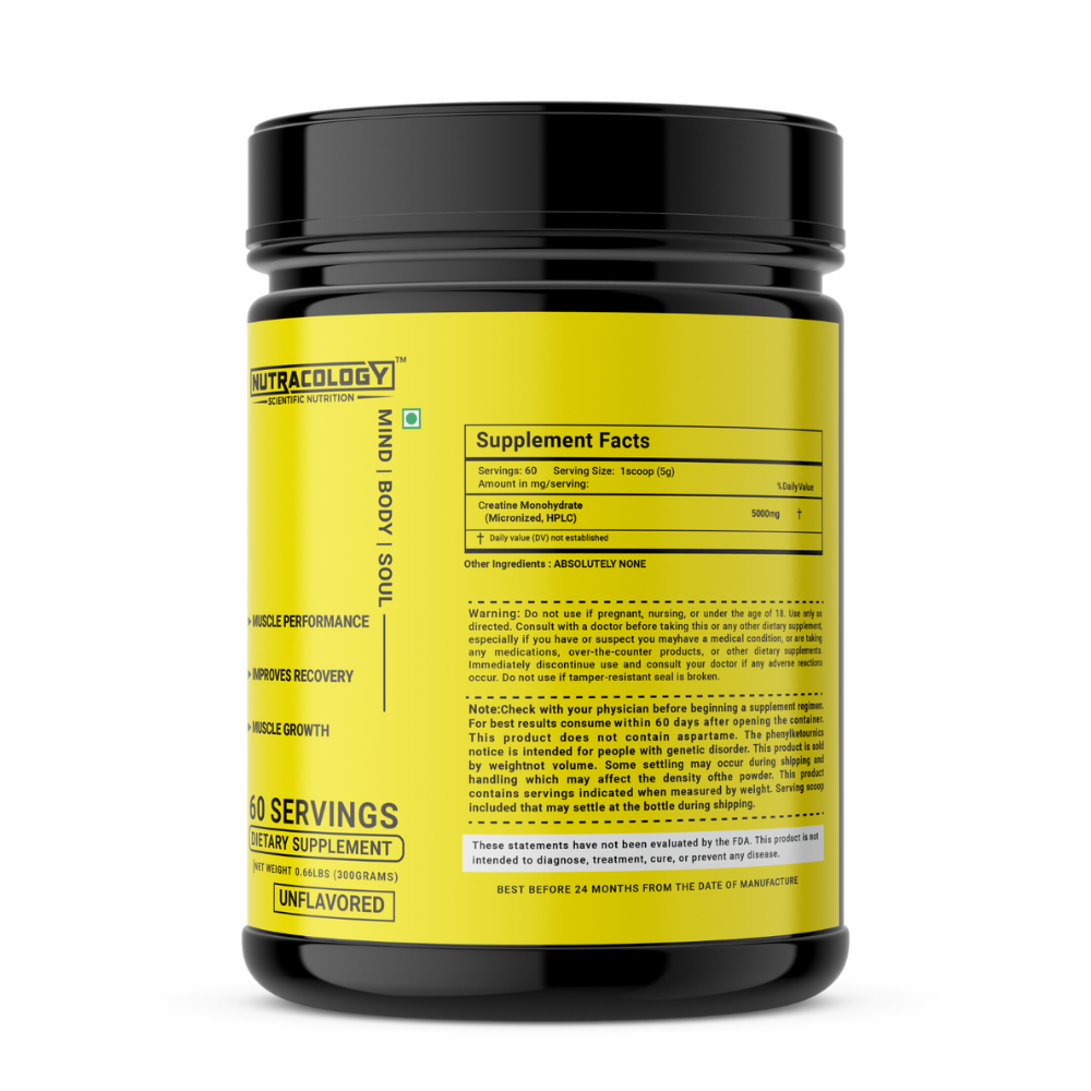 
                  
                    Nutracology Crea X3 Micronized Creatine Powder Supports Athletic Performance & Power - 300g (Unflavoured)
                  
                
