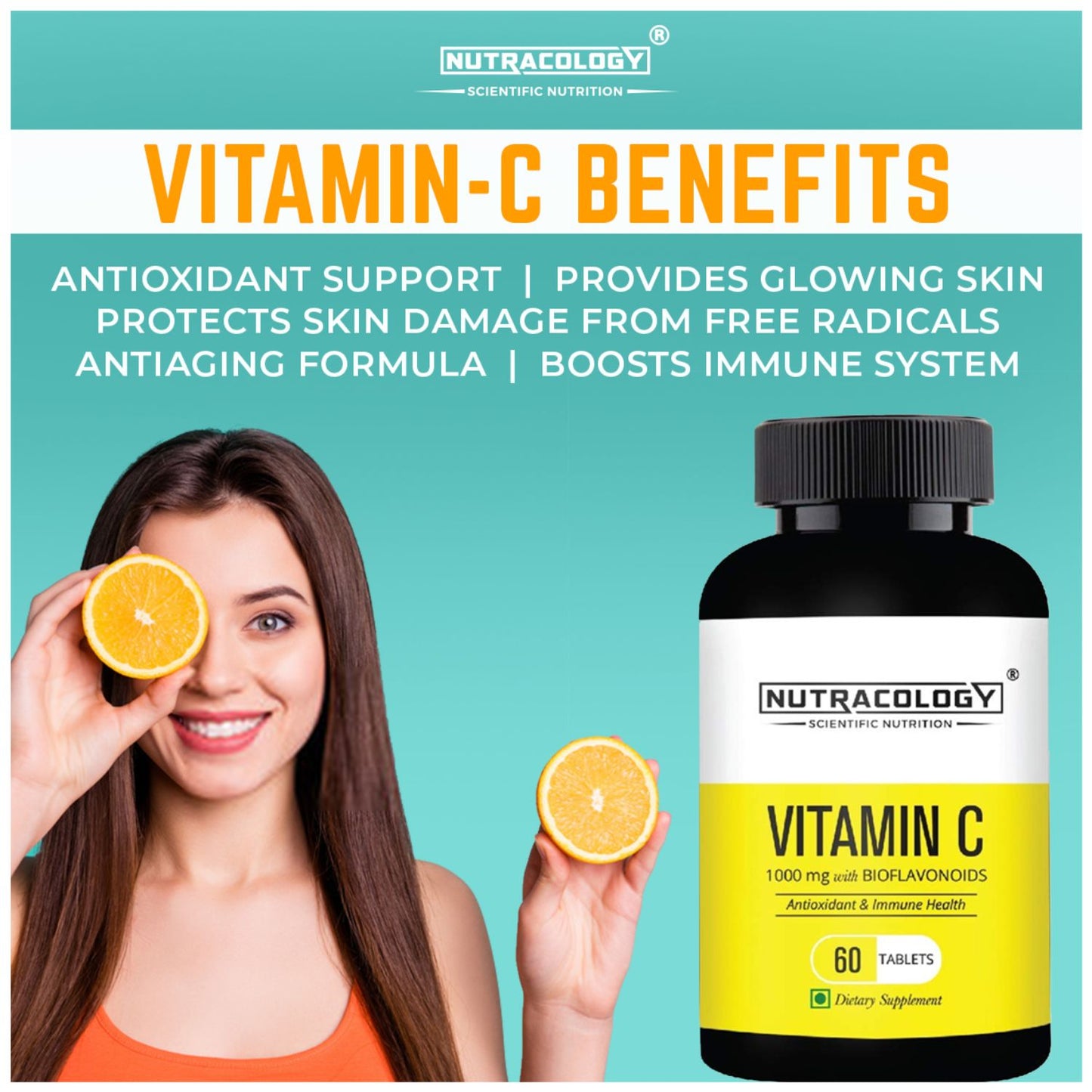 
                  
                    Nutracology Vitamin C 1000mg with Citrus Bioflavonoids for Immunity & Glowing Skin (60 Tablets)
                  
                