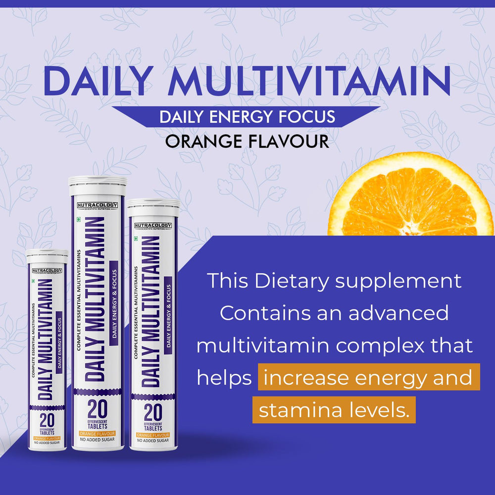 
                  
                    Nutracology Daily Multivitamin Effervescent Tablets With Vitamins & Minerals For Men & Women - 20 Tablets (Orange flavour)
                  
                