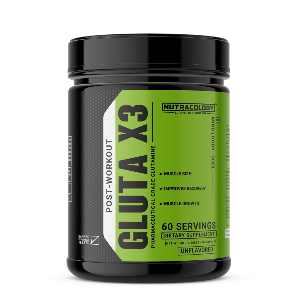 
                  
                    Nutracology Gluta X3 Micronized Glutamine For Muscle Recovery & Strength (300g)
                  
                
