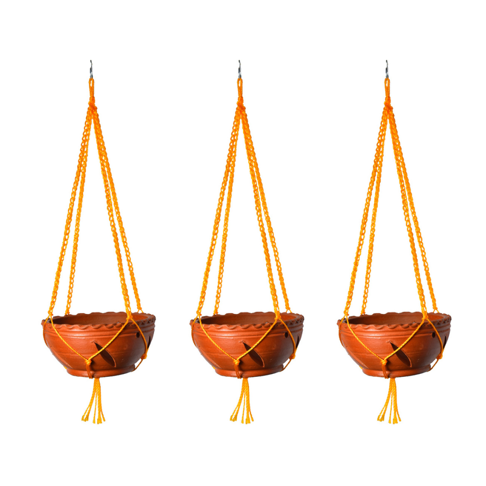 
                  
                    Terracotta Orchid Hanging Clay Planter (Pack of 3)
                  
                