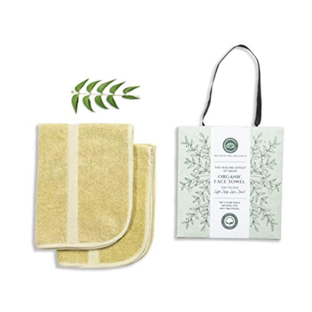 Kalmic Organic Face Towel - Green (Set of 2)