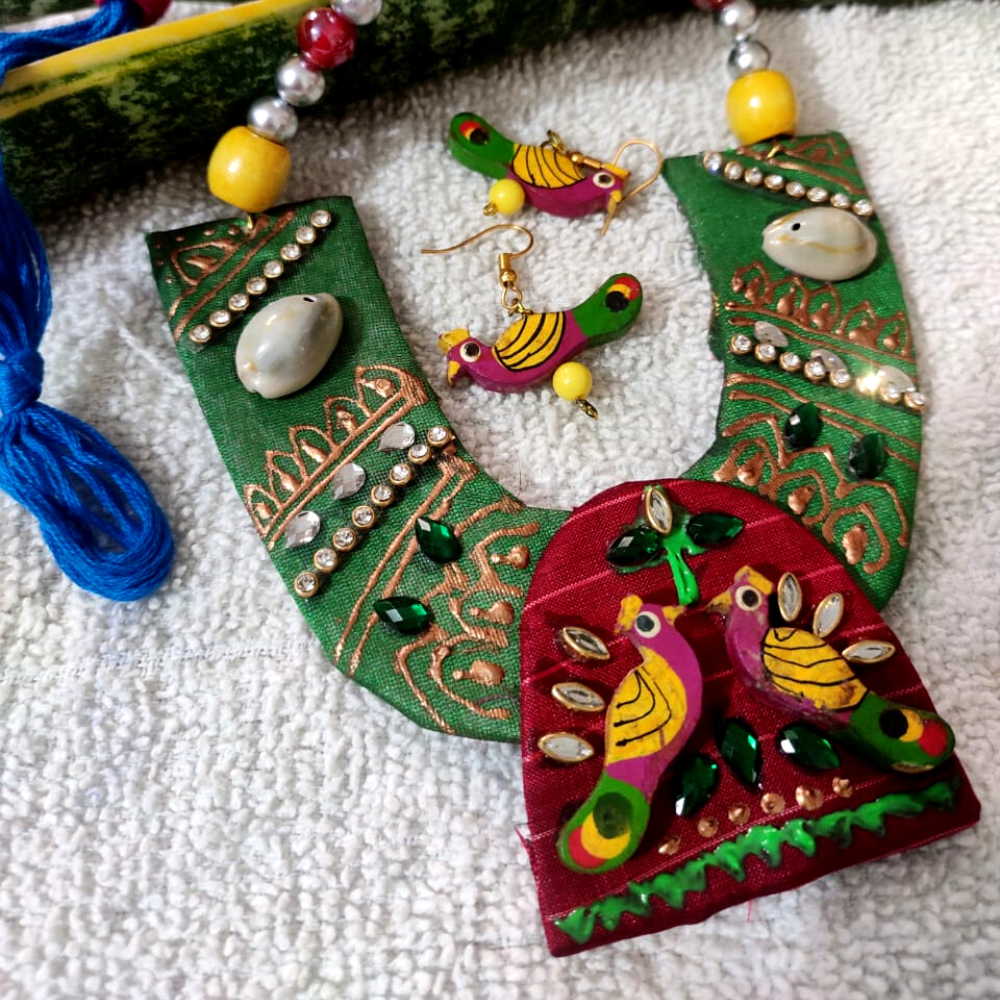 Traditional Peacock Jewellery Set - Kreate