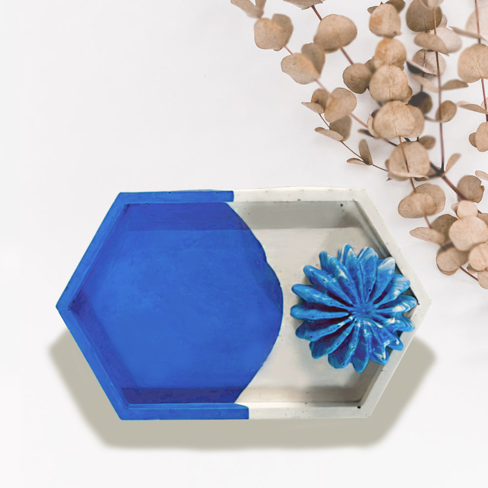 Eco-Resin Trinket and Candle Tray - Hexagon Organiser