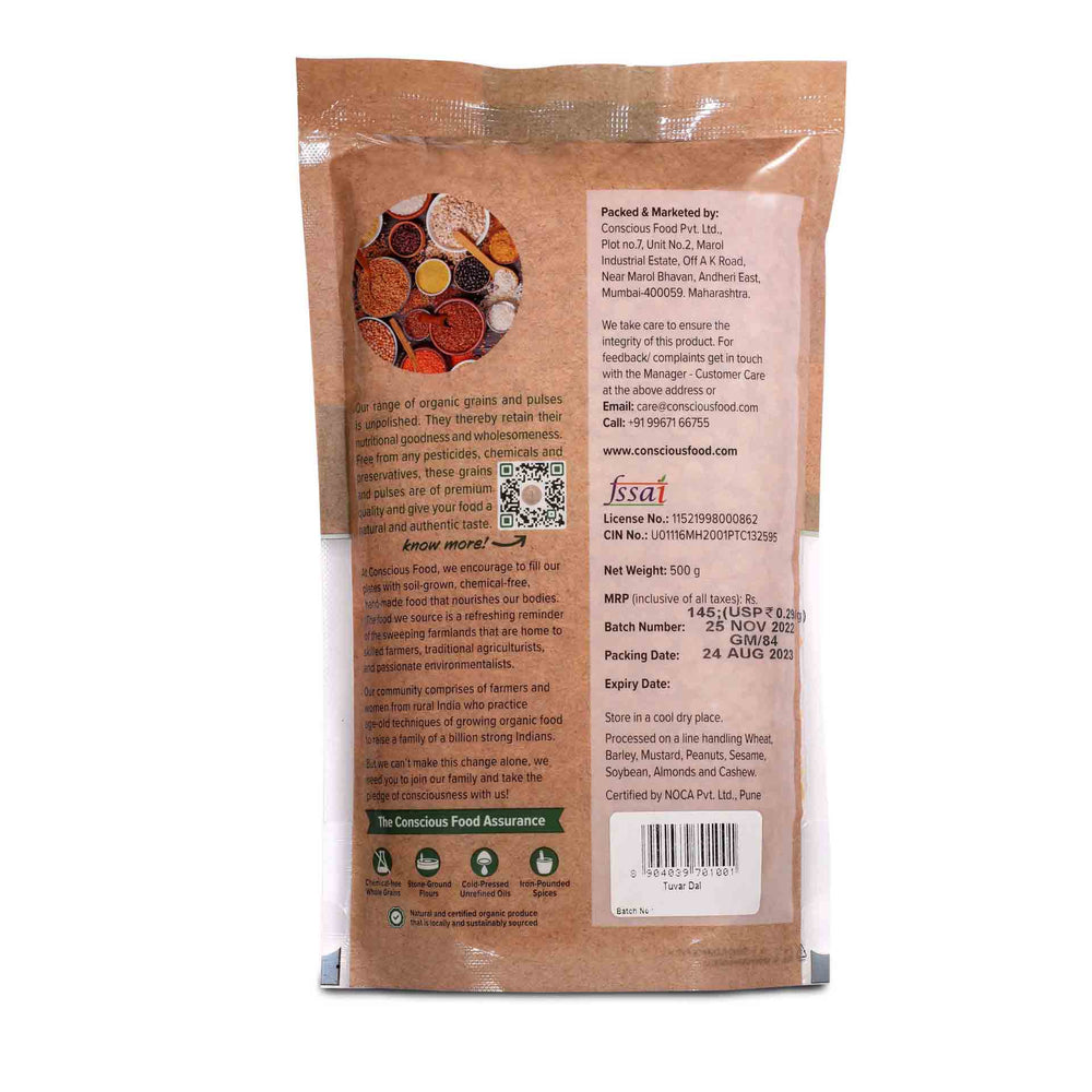 
                  
                    Conscious Food Pigeon Pea (Tuvar Dal) - 500g
                  
                