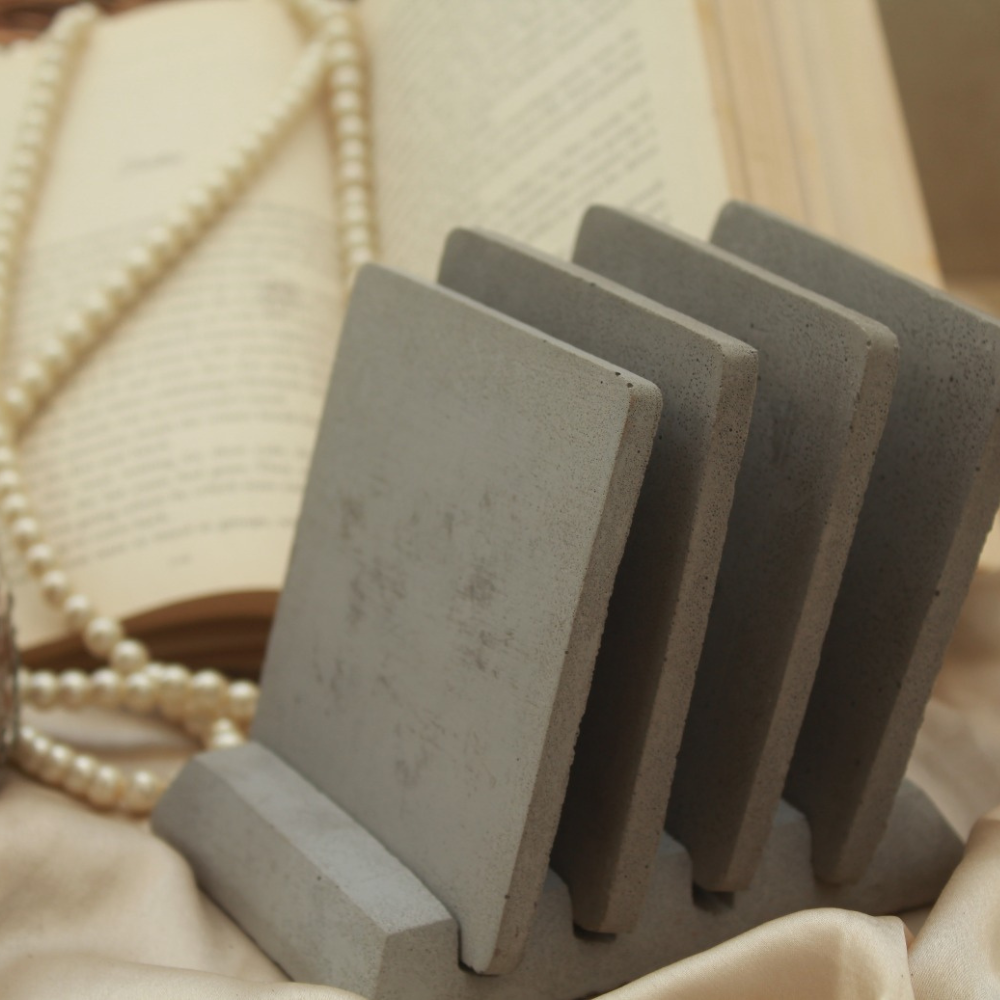 
                  
                    Concrete Square Coasters with stand (Set of 4)
                  
                