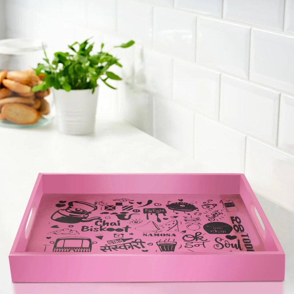 
                  
                    Wooden Serving Tray Pink
                  
                