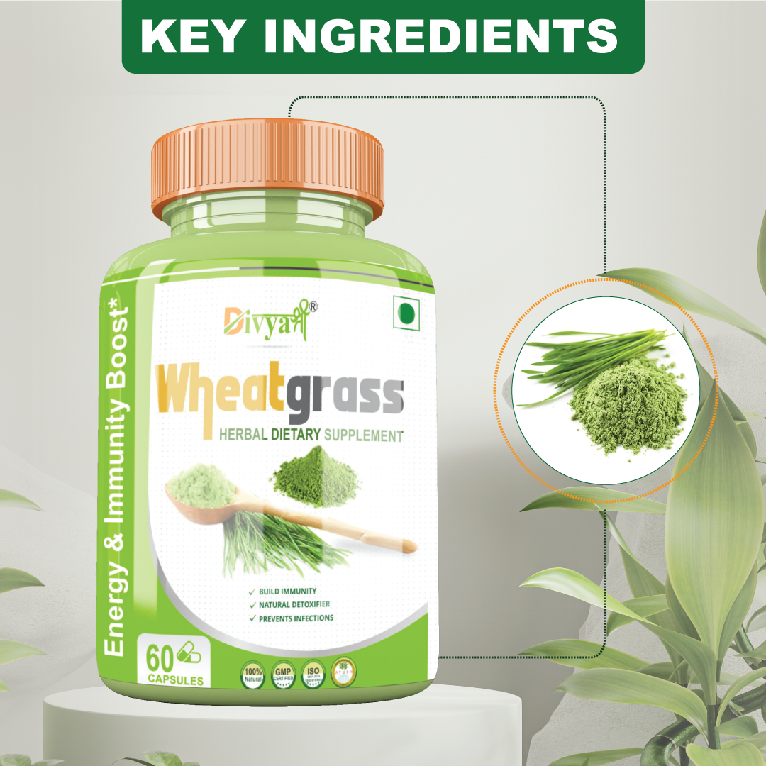 
                  
                    Divya Shree Wheatgrass Capsules Natural Supplements (60 Capsules)
                  
                