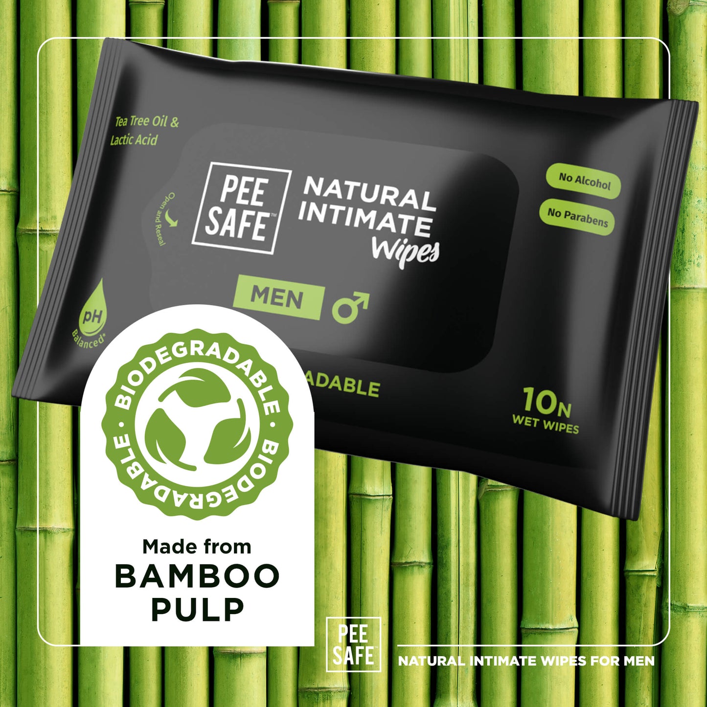 
                  
                    Pee Safe Biodegradable Intimate Wipes for Men (10 Wipes)
                  
                
